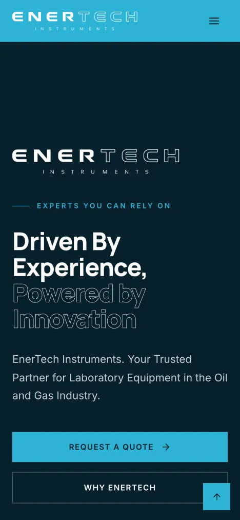 Die Seite am Handy, beim Abschnitt mit der Überschrift „Driven By Experience, Powered by Innovation“